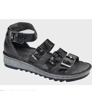 NAOT “The Begonia” Black Leather Gladiator Sandal